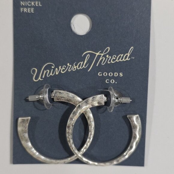 Hammered Textured Silver Hoop Earrings – Elegant Lightweight Women’s Jewelry - Picture 9 of 9